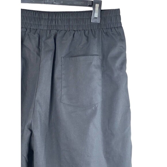 KANCY KOLE Womens Casual Shorts Size XL Elastic Waist Pull on Black Linen Blend - Picture 4 of 7